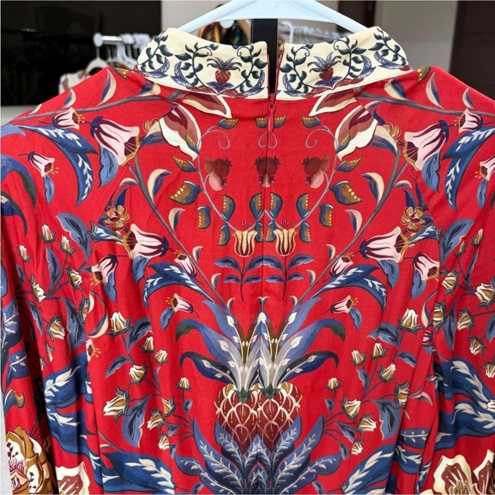 Farm Rio: Red Winter Breeze Lenzing Viscose Mini Dress - Picture 10 of 13